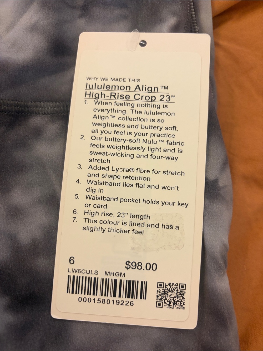 lululemon athletica Align High-Rise Crop 23" - Gray & Orange